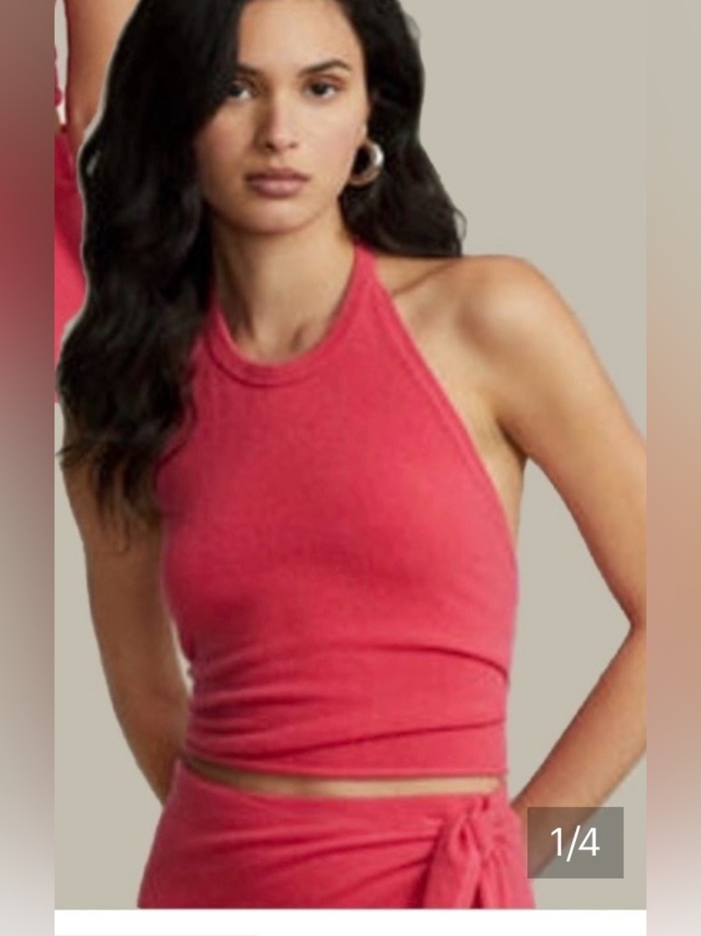 Polo by Ralph Lauren Cold-Shoulder washable cashmere Halter Top